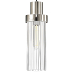 Подвесной светильник с стеклянным ребристым цилиндрическим плафоном Steps варинант исполнения - 3 | Loft Concept в Липецке