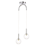 Подвесной светильник с 2-мя рельефными прозрачными плафонами из стекла и основанием цвета Хром Perforated Glass Bubbles варинант исполнения - 2 | Loft Concept в Липецке