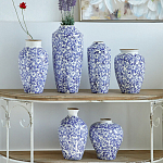 Ваза с синим цветочным узором Blue & White Ornament  варинант исполнения - 3 | Loft Concept в Липецке