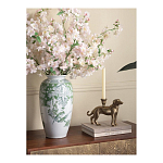 Ваза высокая с зелеными цветочными и птичьими мотивами Vase Inspired by Nature варинант исполнения - 3 | Loft Concept в Липецке