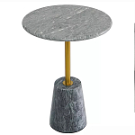 Кофейный столик круглый из мрамора серый Reliable Foundation варинант исполнения - 2 | Loft Concept в Липецке