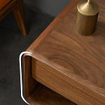 Прикроватная деревянная тумба с ящиком и нишей для хранения Moon Walnut Furniture варинант исполнения - 3 | Loft Concept в Липецке