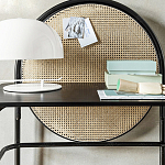 Письменный стол с круглой плетёной панелью для крепления заметок Allegory варинант исполнения - 3 | Loft Concept в Липецке