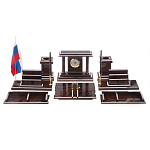 Настольный письменный набор из природного камня обсидиана с декором в виде Коня Team leader варинант исполнения - 2 | Loft Concept в Липецке