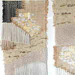 Триптих Геометрический гобелен бежевый Figurative Beige Wall Hangings варинант исполнения - 3 | Loft Concept в Липецке