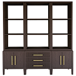 Модульный стеллаж Primo из трех составных элементов Темный орех варинант исполнения - 1 | Loft Concept в Липецке