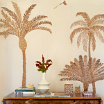 Обои с вышивкой ручной работы Deco Palms Raffia on linen варинант исполнения - 2 | Loft Concept в Липецке