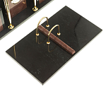 Настольный письменный набор из лемезита и змеевика с часами Royal Accessory варинант исполнения - 3 | Loft Concept в Липецке