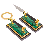 Настольный письменный набор из малахита с декором в виде лошади Leader Organizer варинант исполнения - 6 | Loft Concept в Липецке