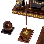 Настольный письменный набор с часами из природного камня обсидиана Royal Set варинант исполнения - 5 | Loft Concept в Липецке