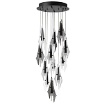 Люстра каскадная с 12-ю рельефными прозрачными плафонами Glass Pod  варинант исполнения - 4 | Loft Concept в Липецке