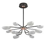 Люстра черного цвета с 12-ю прозрачными плафонами овальной формы Iona chandelier варинант исполнения - 1 | Loft Concept в Липецке