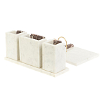 Настольный письменный набор из мрамора и креноида с гербом России Marble Accessory варинант исполнения - 3 | Loft Concept в Липецке