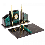 Настольный письменный набор из змеевика с часами Successful Leader варинант исполнения - 2 | Loft Concept в Липецке
