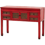 Деревянная консоль в китайском стиле с ящиками и дверцами красная Chinese Console Table варинант исполнения - 2 | Loft Concept в Липецке