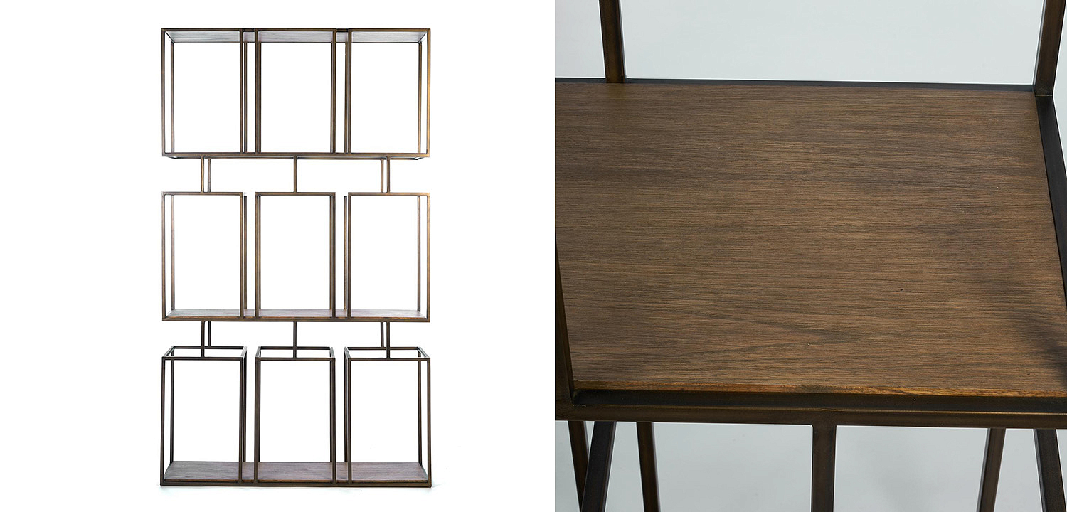 Стеллаж Bronx metal & mahogany Стеллаж Bronx metal & mahogany - Loft-Concept в Липецке