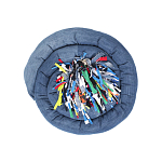 Подушка круглая из джинсовой одежды Heart Round варинант исполнения - 1 | Loft Concept в Липецке