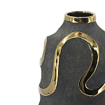 Ваза с золотыми акцентными полосами на черном матовом фоне Accent Tape варинант исполнения - 4 | Loft Concept в Липецке