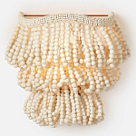 Настенный светильник с подвесками из деревянных бусин молочного цвета Wooden Beads Wall Lamp варинант исполнения - 5 | Loft Concept в Липецке