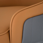 Стул оранжевый с высокой спинкой из искуственной кожи на серых металлических ножках Enigma Orange варинант исполнения - 4 | Loft Concept в Липецке