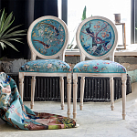 Стул из массива бука бирюзовый с изображением птиц и цветов Turquoise Beige Chinoiserie Birds Garden Chair варинант исполнения - 6 | Loft Concept в Липецке