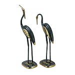 Статуэтка бронзовая пара Журавли синие Bronze Birds варинант исполнения - 2 | Loft Concept в Липецке