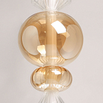 Подвесной светильник с вертикальной композицией из прозрачных и янтарных стеклянных шаров и ромбов Gabriel Scott Luna варинант исполнения - 6 | Loft Concept в Липецке