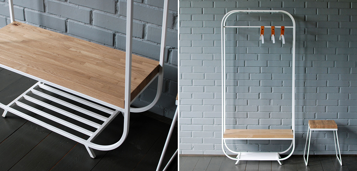 Рейл Franks Industrial Metal Rust Clothes Rail Рейл Franks Industrial Metal Rust Clothes Rail - Loft-Concept в Липецке