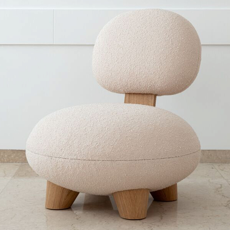 Кресло Ян Белый Коричневый в Липецке | Loft Concept 