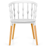 Пластиковый стул на ножках из массива бука Ferret Spiral White варинант исполнения - 2 | Loft Concept в Липецке