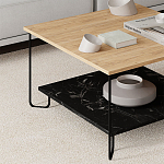 Стол журнальный с квадратной столешницей и полкой MARBO LOTUS варинант исполнения - 2 | Loft Concept в Липецке