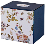 Кружка синяя из фарфора с рисунком цветов 400 мл Garden Whisper Porcelain Set  варинант исполнения - 2 | Loft Concept в Липецке