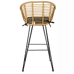 Стул барный с ротанговым плетением Half Bar Chair with Wicker с подлокотниками варинант исполнения - 5 | Loft Concept в Липецке