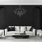 Люстра с тонким металлическим каркасом цвета хром Quasar варинант исполнения - 5 | Loft Concept в Липецке