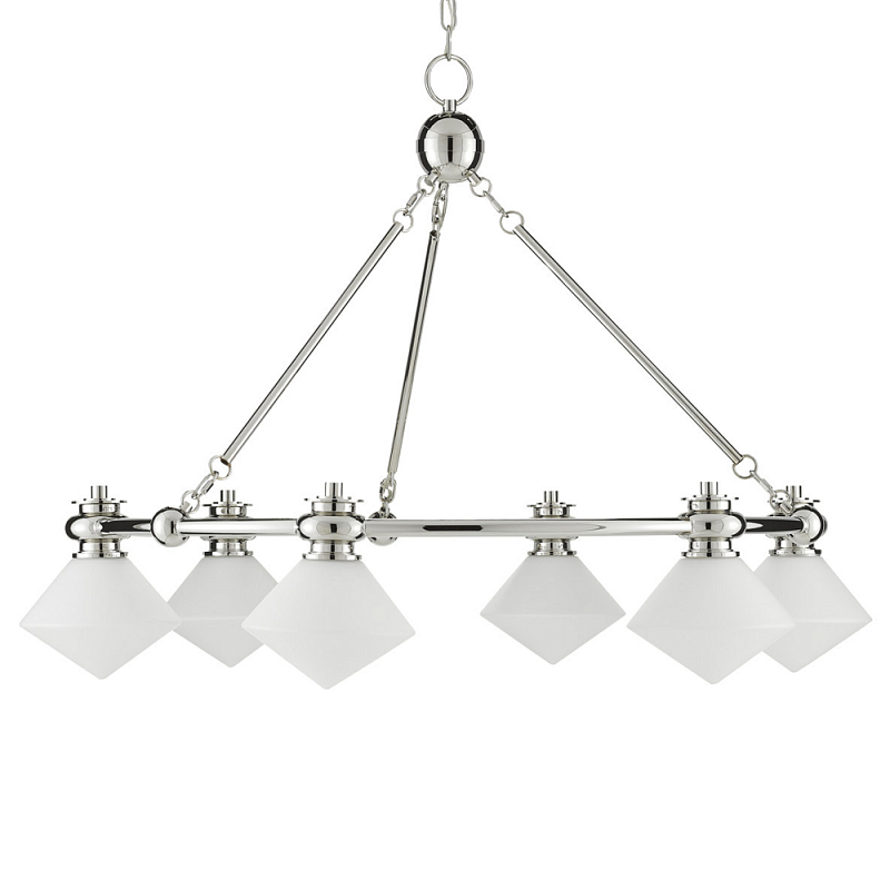 Люстра с ромбовидными плафонами Pointed Diamond Shade Никель Белый в Липецке | Loft Concept 