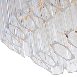 Люстра подвесная многослойная с прозрачными хрустальными трубками и золотистым каркасом Hexagon Tube Light варинант исполнения - 3 | Loft Concept в Липецке