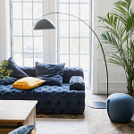 Трехместный диван темно-синий Campion Deep Blue Sofa варинант исполнения - 4 | Loft Concept в Липецке