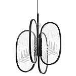 Люстра с гравировкой на акриловых плафонах Gravyura Black D 33 см варинант исполнения - 1 | Loft Concept в Липецке