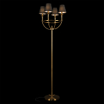 Торшер с металлическим основанием бронзового цвета с черными конусовидными абажурами Dignity варинант исполнения - 2 | Loft Concept в Липецке