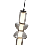 Подвесной светильник из дымчатого стекла цилиндрической формы с чёрным металлическим основанием Hiding secrets варинант исполнения - 6 | Loft Concept в Липецке