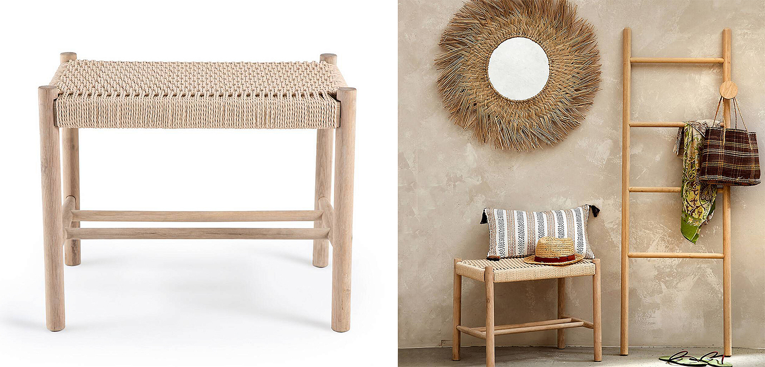 Банкетка Enzo Wicker Beige Banquet mini Банкетка Enzo Wicker Beige Banquet mini - Loft-Concept в Липецке