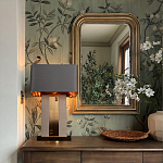 Настольная лампа с основанием из натурального камня c серым прямоугольным абажуром Lapis Tiburtinus варинант исполнения - 5 | Loft Concept в Липецке