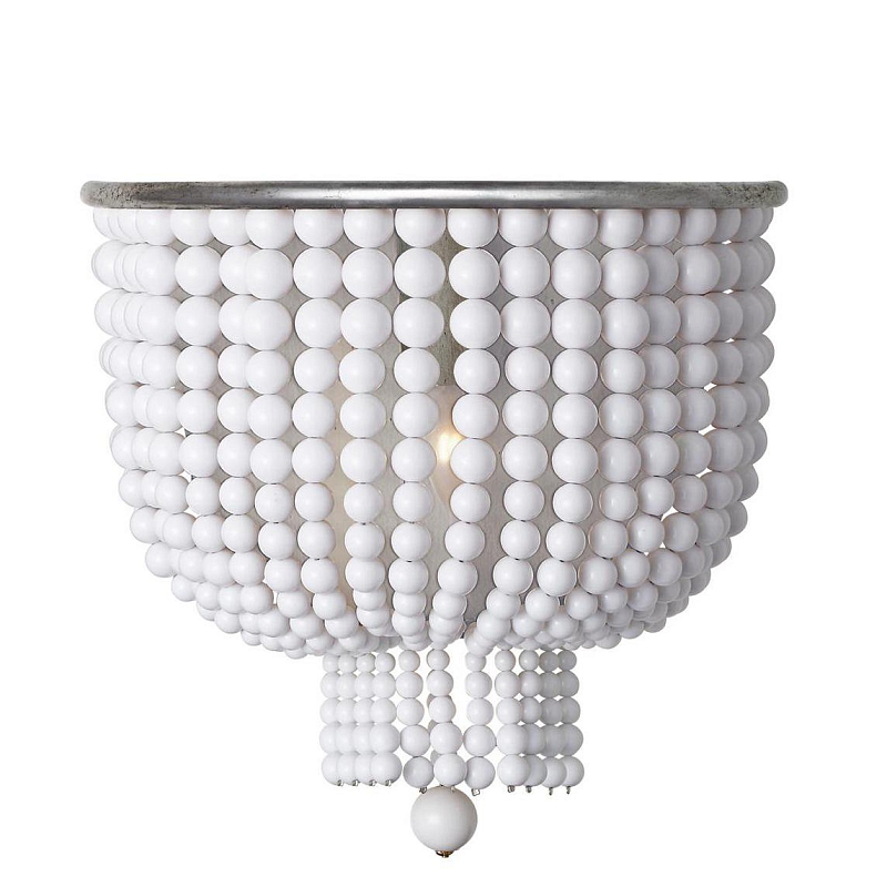 Бра JACQUELINE WHITE SCONCE Белый Латунь Серебряный Бра JACQUELINE WHITE SCONCE Белый Латунь Серебряный в Липецке | Loft Concept