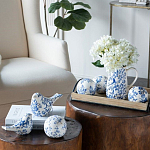  Набор керамических шаров с синей росписью Oriental Blue & White Ornament Vases варинант исполнения - 4 | Loft Concept в Липецке