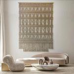 Панно на стену плетеное Макраме бежевый цвет  варинант исполнения - 10 | Loft Concept в Липецке