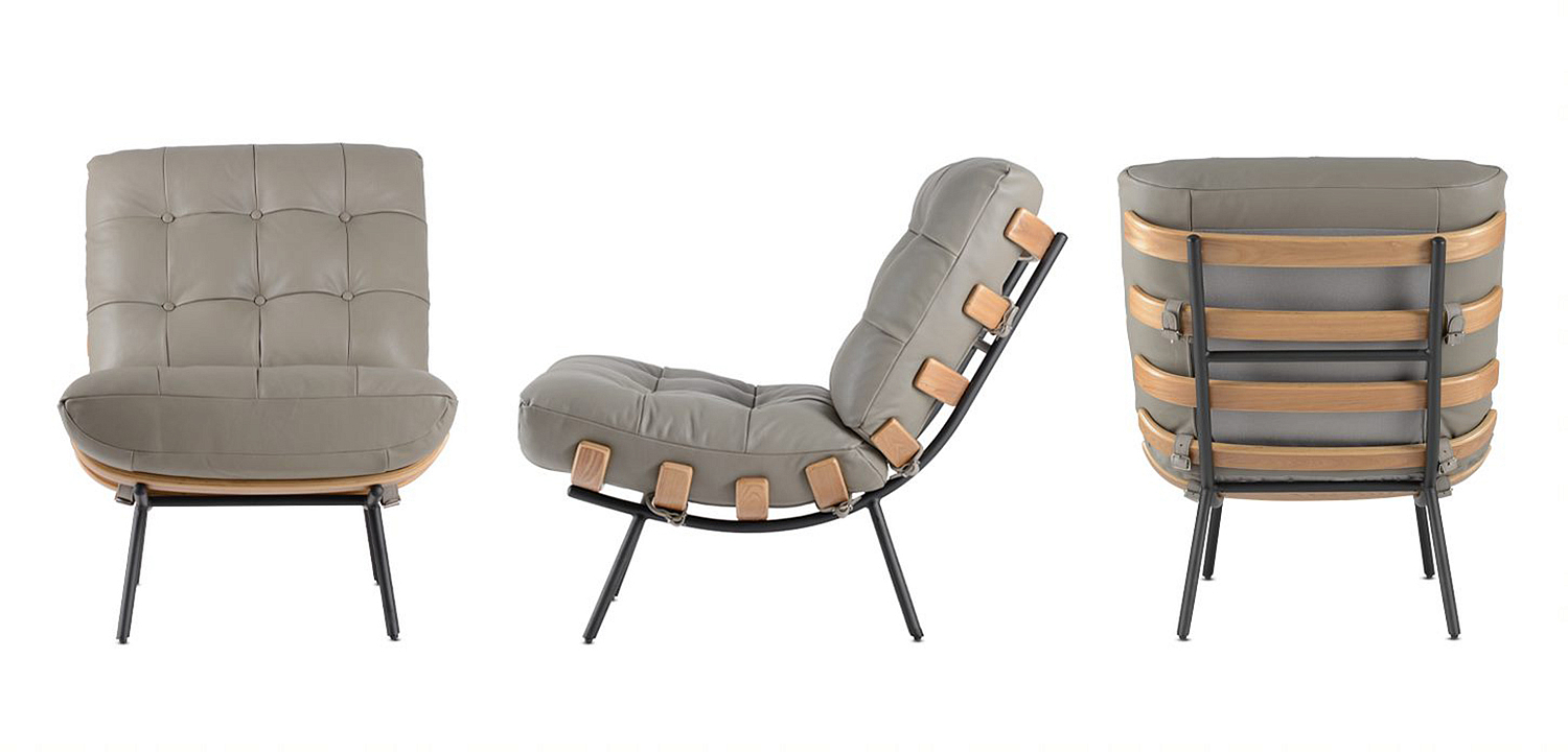 Кресло Philbert Chair grey leather Кресло Philbert Chair grey leather - Loft-Concept в Липецке