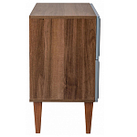 Тумба прикроватная серая из массива бука с 2-мя ящиками Wenge Light варинант исполнения - 3 | Loft Concept в Липецке