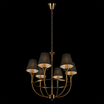 Люстра на металлическом основании бронзового цвета с 6-ю черными конусовидными абажурами Dignity варинант исполнения - 5 | Loft Concept в Липецке
