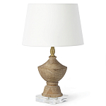 Настольная лампа деревянная с белым абажуром Wooden Table Lamp варинант исполнения - 2 | Loft Concept в Липецке