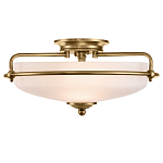 Потолочный светильник со стеклянным плафоном на изогнутых кронштейнах Quoizel  варинант исполнения - 11 | Loft Concept в Липецке